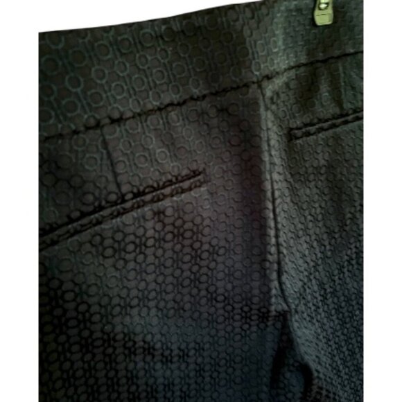 Ann Taylor LOFT Marisa Navy Circle Criss Cross Pattern Career Slacks Pants Sz 14 - Picture 7 of 8